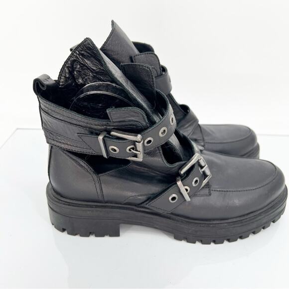 DNA Footwear Leather Open Side Buckle Boots 10 Black - Picture 5 of 11
